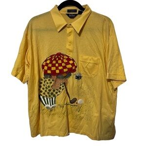 Par Four Sportswear Yellow Polo pull Over Top Size XL